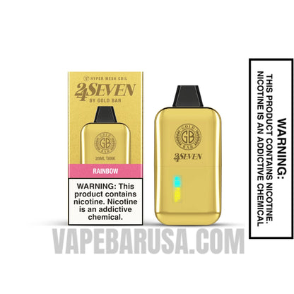 Rainbow Gold Bar 24Seven Disposable Vape with Package Box