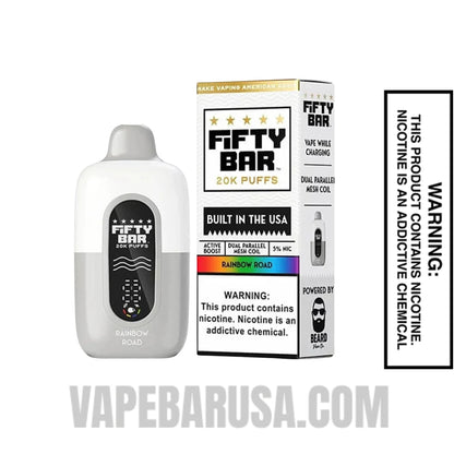 Rainbow Road Fifty Bar 20k Disposable Vape With Package Box