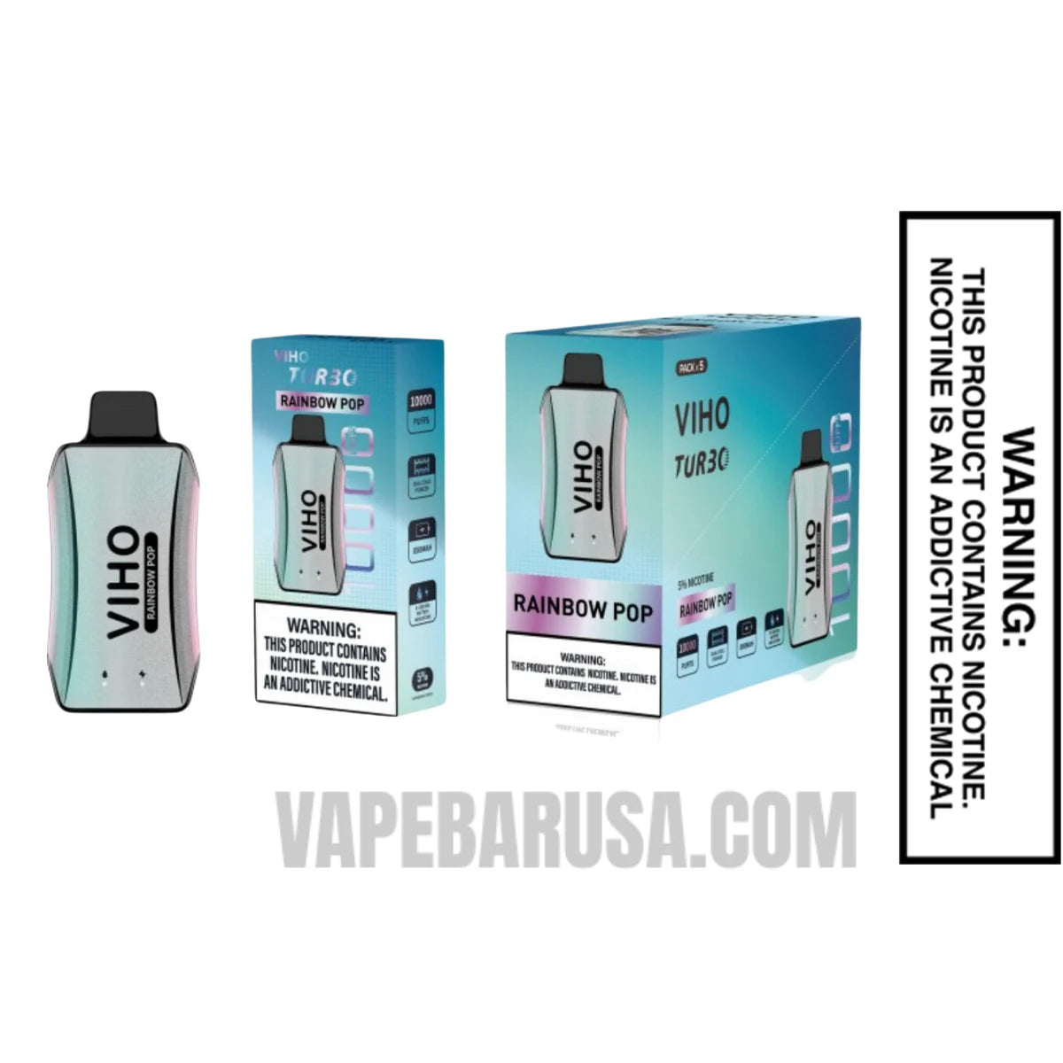 Rainbow POP VIHO Turbo Vape 10000 Puffs With Bundle Pack