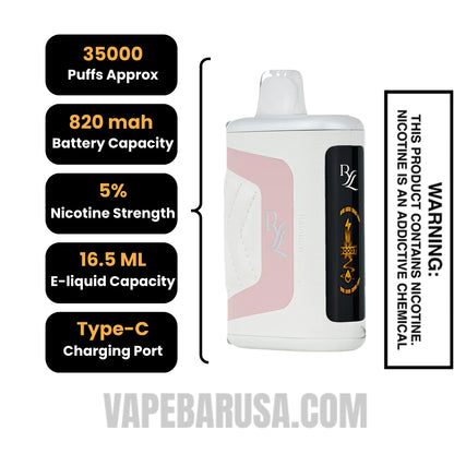Rainbow RAZ RYL Disposable Vape Specifications