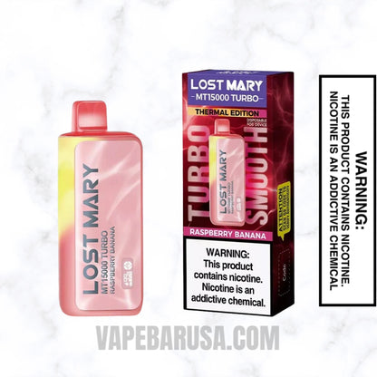 Raspberry Banana Lost Mary MT15000 Turbo Disposable Vape With Package Box