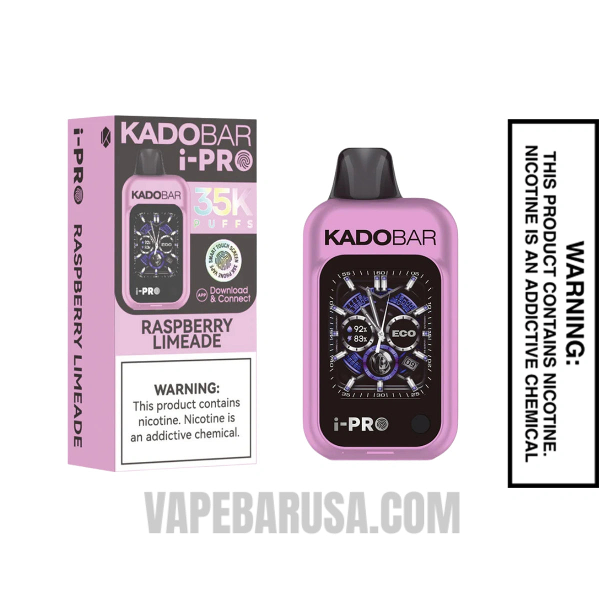 Raspberry Limeade Kado Bar i-Pro 35K Disposable Vape With Package Box