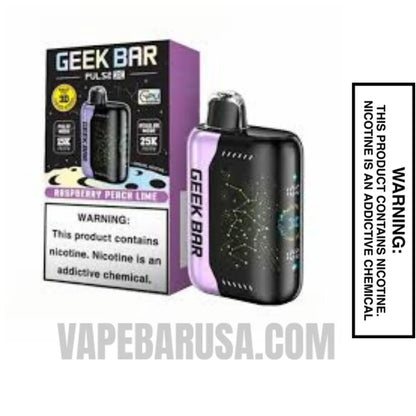 Raspberry Peach Lime Geek Bar Pulse X Disposable Vape With Package Box
 
