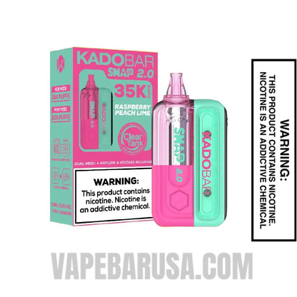 Raspberry Peach Lime Kado Bar Snap 2.0 35K Disposable Vape Kit With Package Box