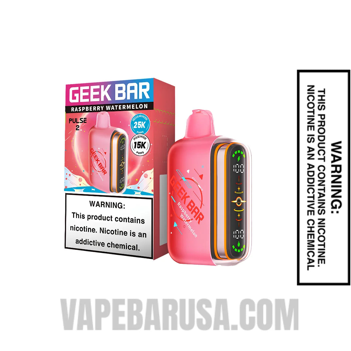 Raspberry Watermelon Geek Bar Pulse 2 Disposable Vape With Package Box