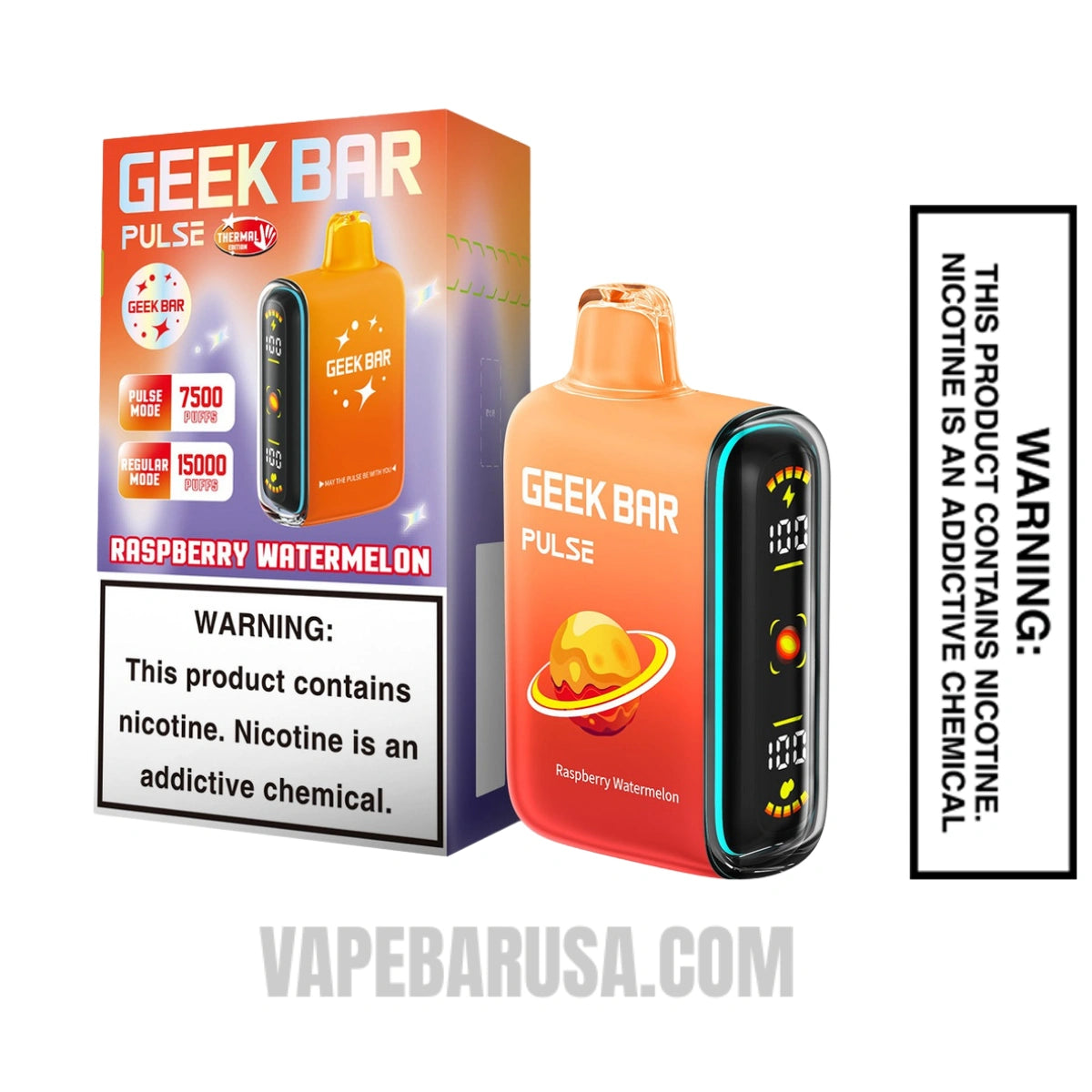 Raspberry Watermelon Geek Bar Pulse Disposable Vape With Package Box