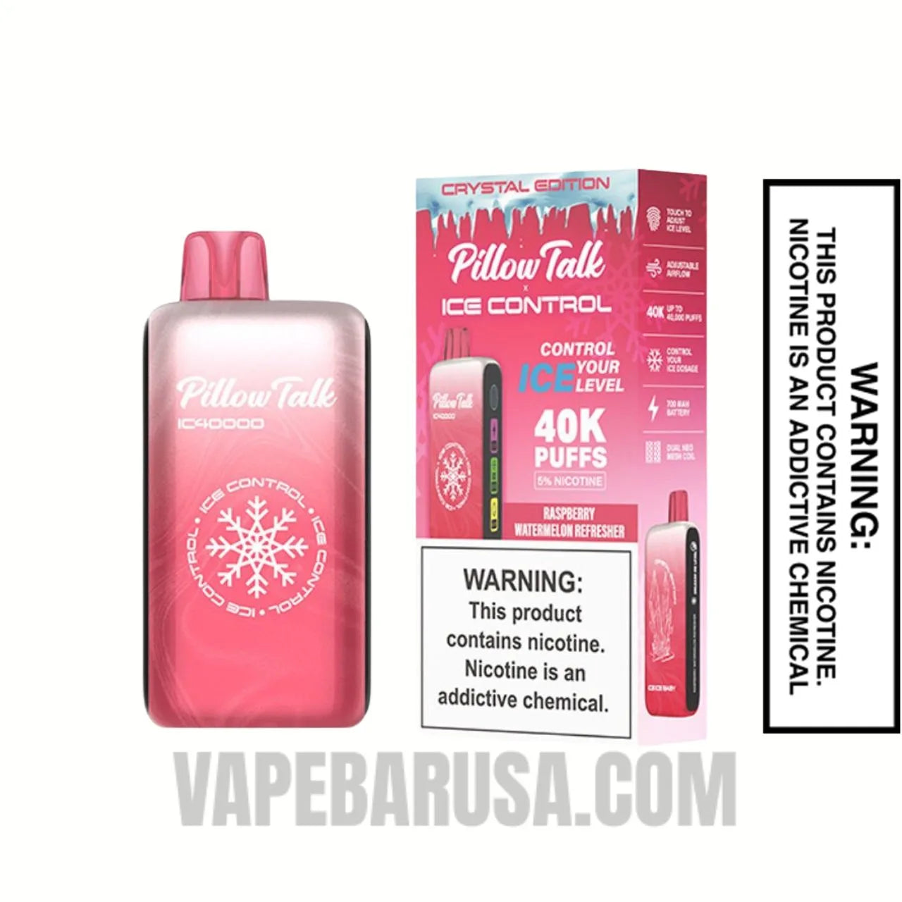 Raspberry Watermelon Refresher Pillow Talk IC40000 Crystal Edition Vape With Package Box