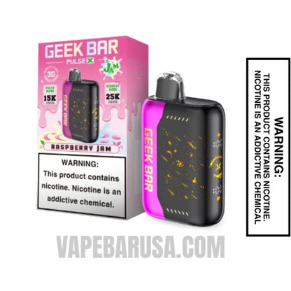 Raspberry Jam Geek Bar Pulse X Jam Edition Disposable Vape With Package Box