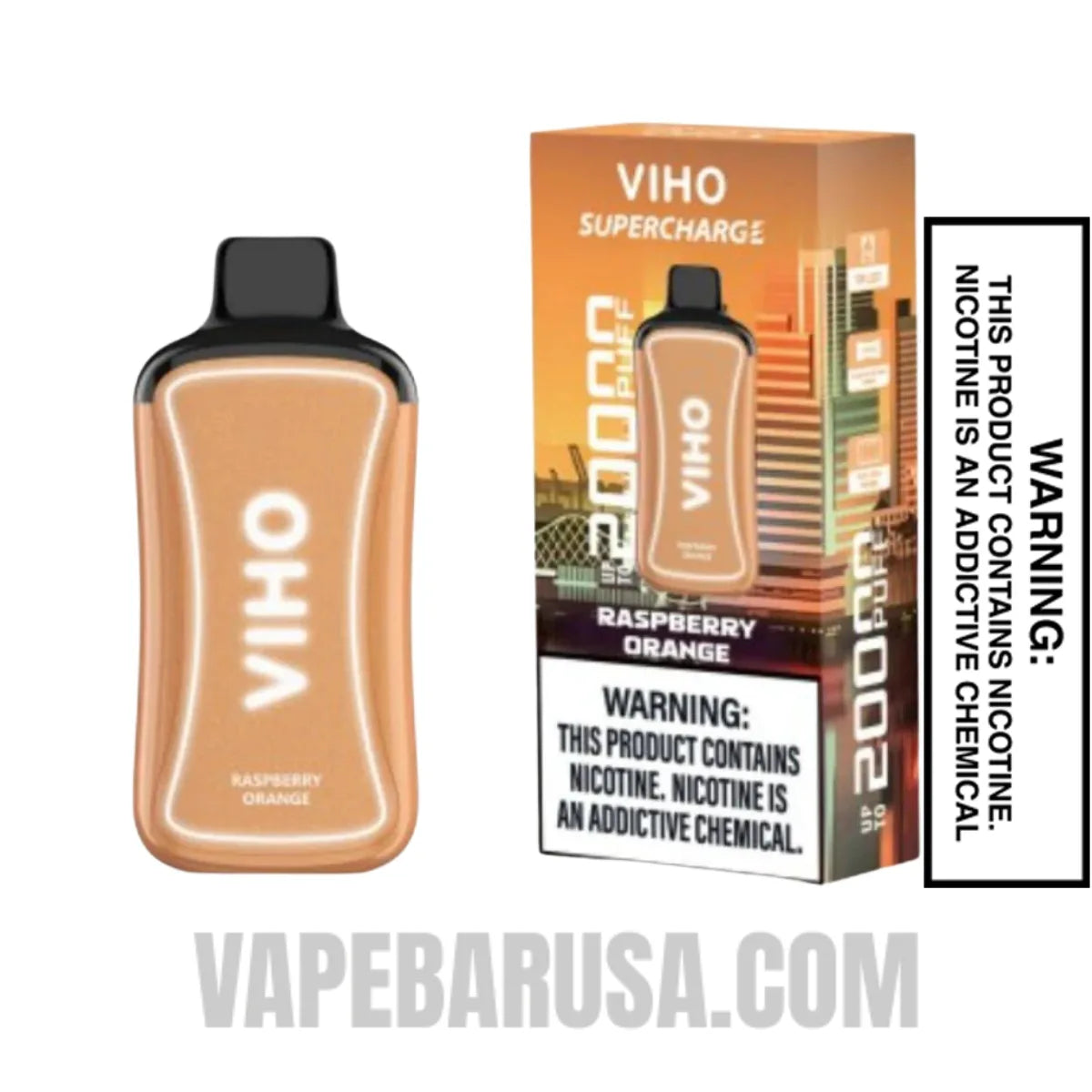Raspberry Orange VIHO Supercharge 20000 Puffs Vape With Package Box