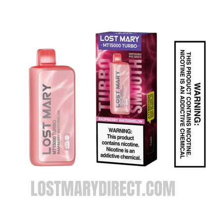 Raspberry Watermelon Lost Mary MT15000 Disposable Vape With Package Box