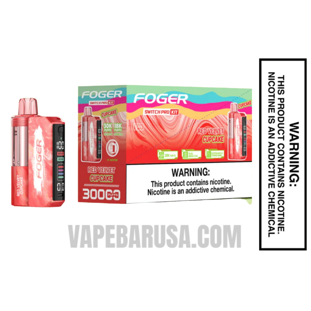 Red Velvet Cupcake Foger Switch Pro 30K Disposable Vape Kit With Bundle Box