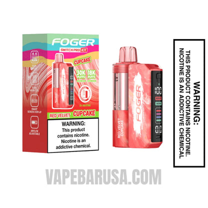 Red Velvet Cupcake Foger Switch Pro 30K Disposable Vape Kit With package box