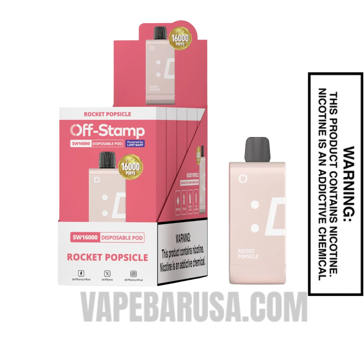 Rocket Popsicle Off Stamp SW16000 Disposable Pod With Bundle Pack