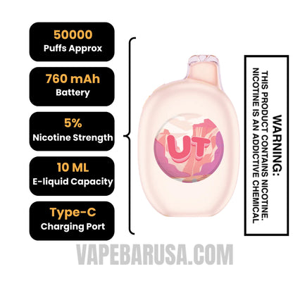 Root Soda/Vanilla Flum UT Bar 50K Disposable Specifications