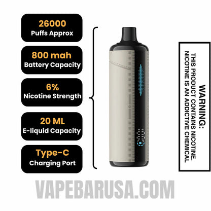 Saudi Champagne Lost Mary x Urban Tale E Hookah Disposable Vape Specifications
