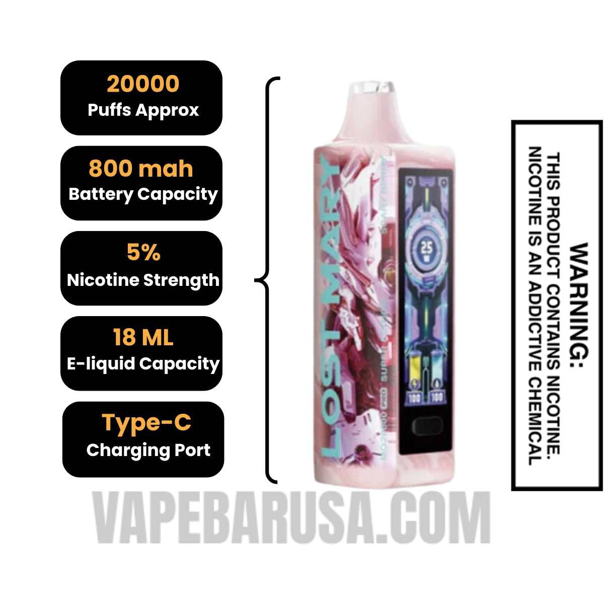Scary Berry Lost Mary MO20000 PRO SUPER EDITION Vape Specifcations