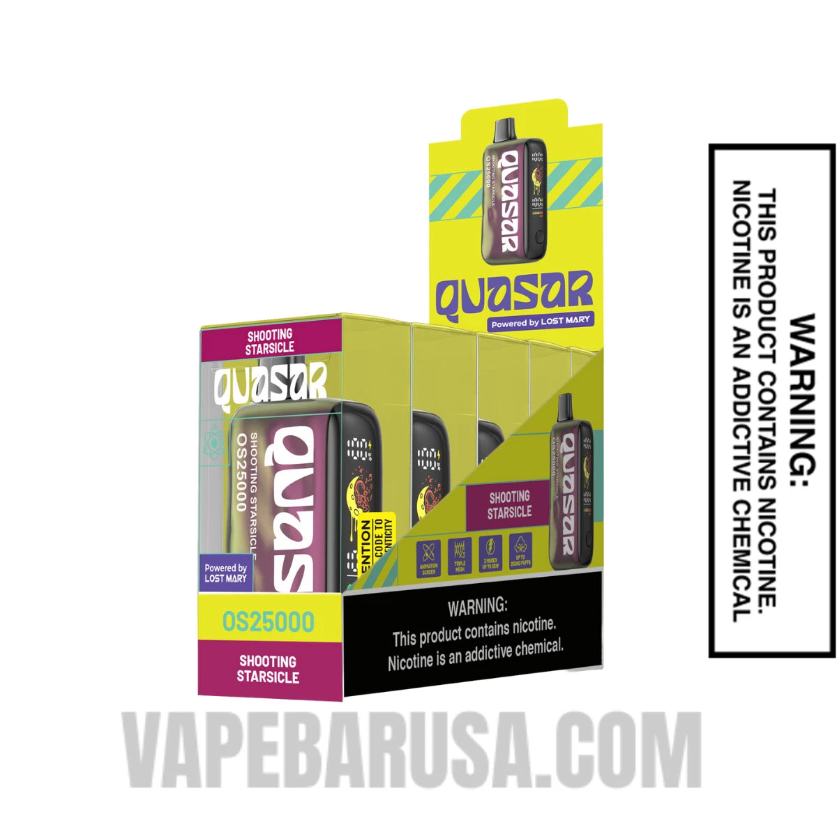 Shooting Starsicle Lost Mary Quasar OS25000 Disposable Vape With Bundle Pack