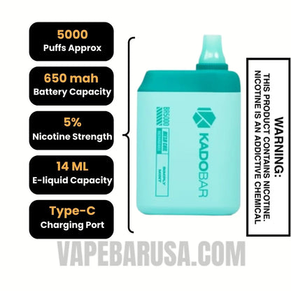 Simply Mint Kado Bar BR5000 Disposable Vape Specifications