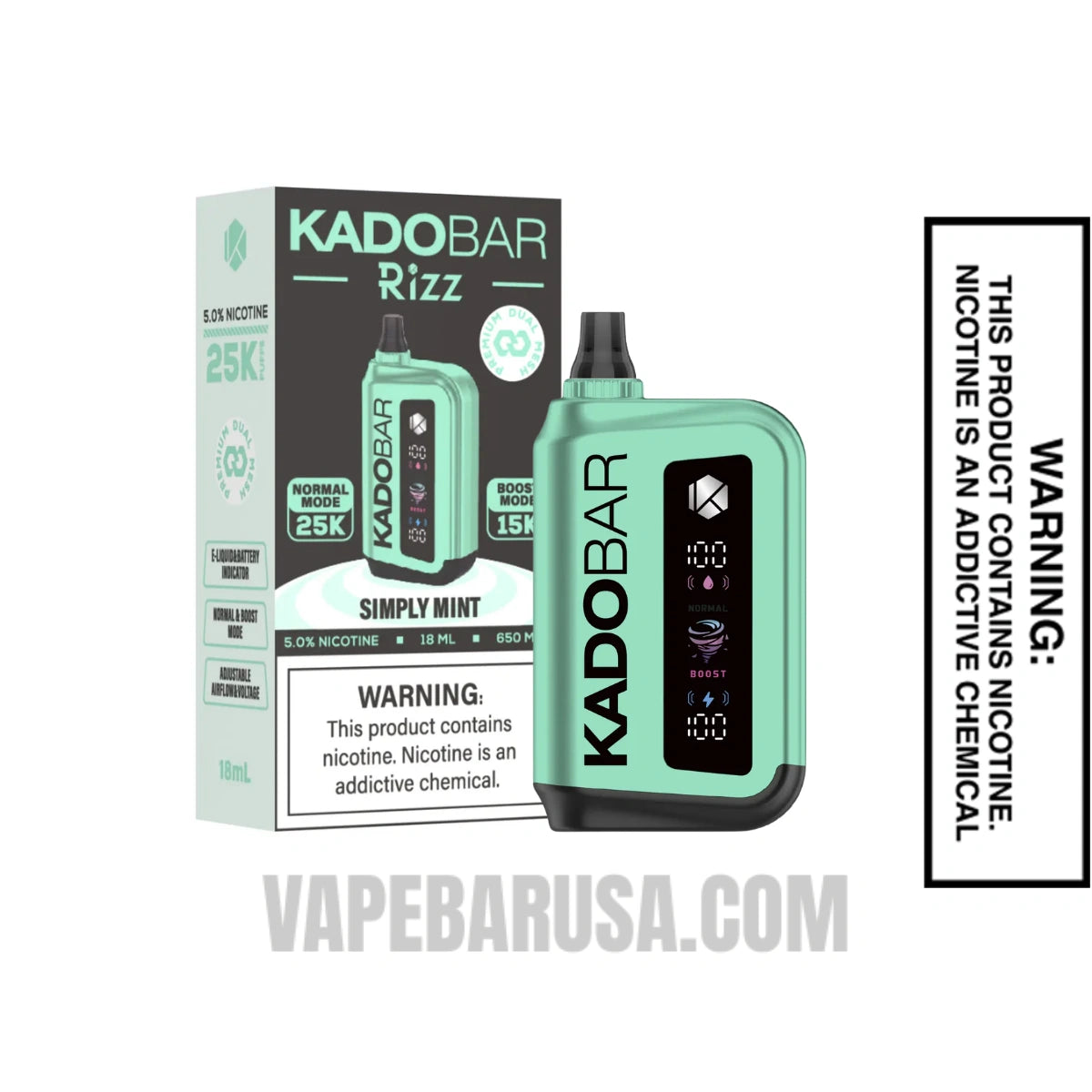Simply Mint Kado Bar Rizz 25000 Disposable Vape With Package Box