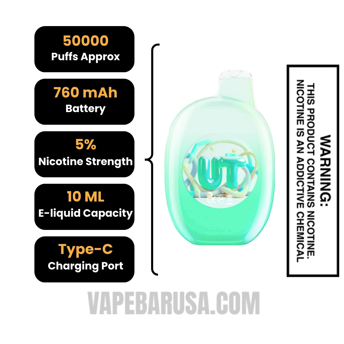 Slushy/Lemon Flum UT Bar 50K Disposable Vape Specifications