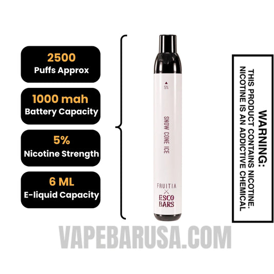Snow Cone Ice Esco Bars 2500 Puffs Disposable Vape
