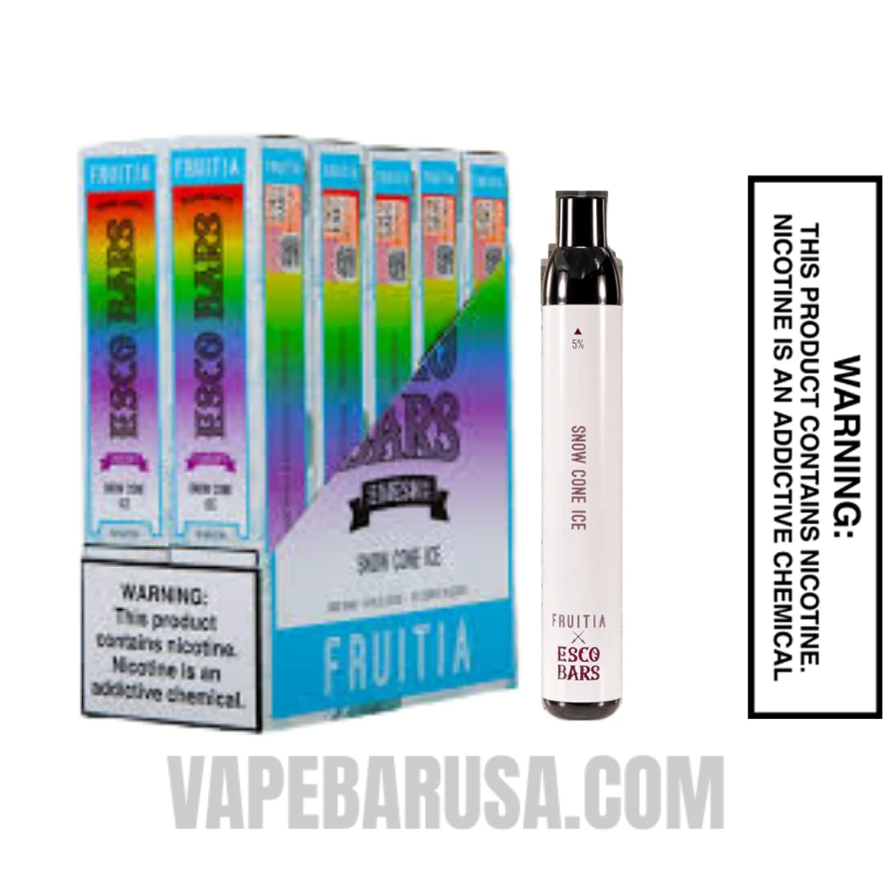 Snow Cone Ice Esco Bars 2500 Puffs Disposable Vape With Bundle Pack