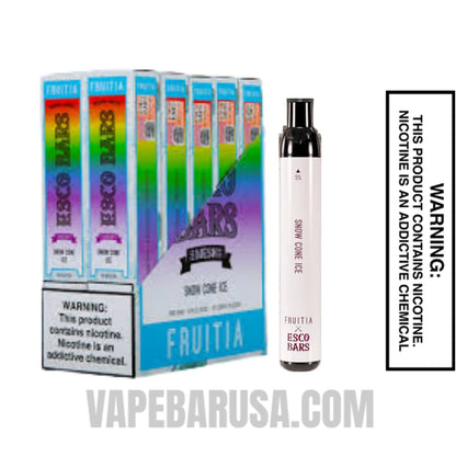 Snow Cone Ice Esco Bars 2500 Puffs Disposable Vape With Bundle Pack