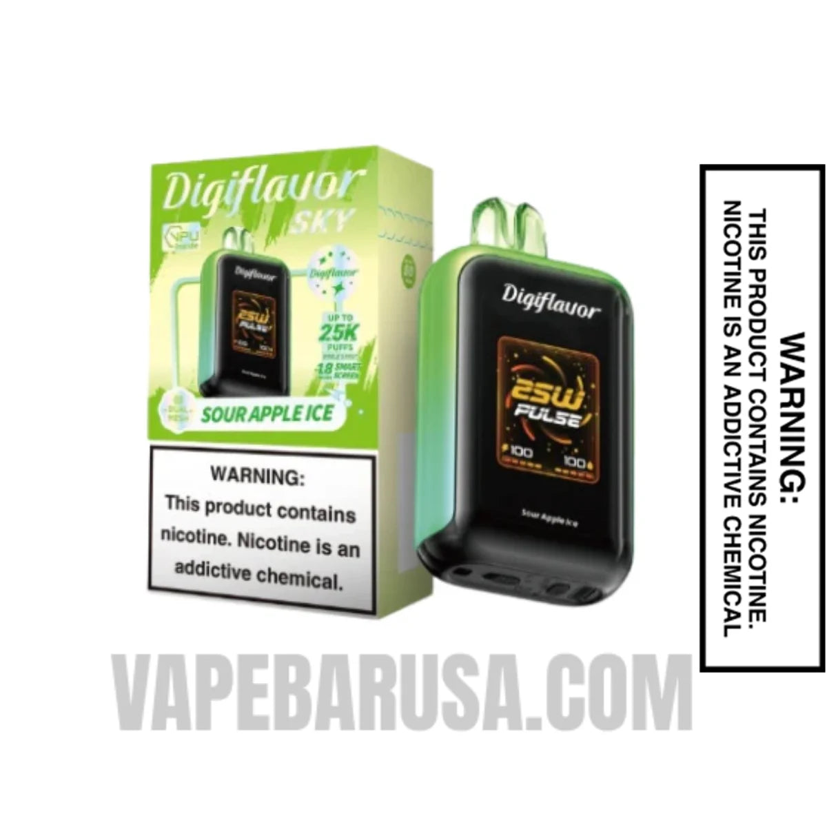 Sour Apple Ice Digiflavor Sky 25K Vape With Package Box 