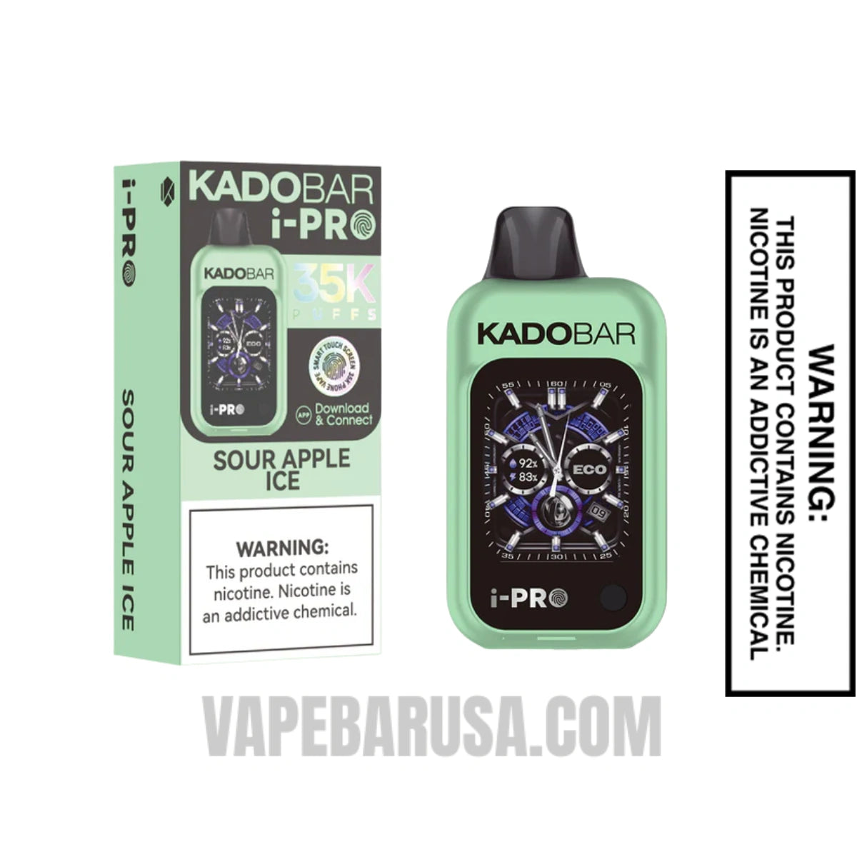 Sour Apple Ice Kado Bar i-Pro 35K Disposable Vape With Package Box