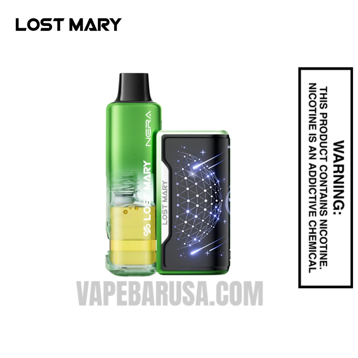Sour Apple Ice Lost Mary Nera Fullview 70K Disposable Kit