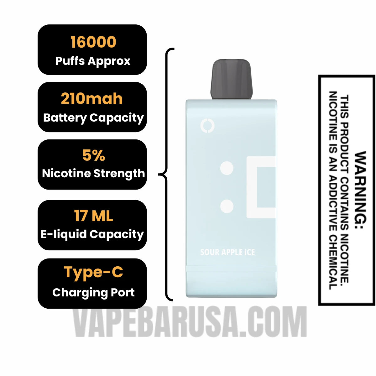 Sour Apple Ice Off Stamp SW16000 Disposable Pod 