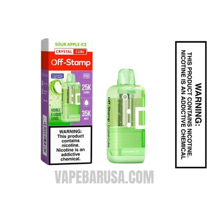 Sour Apple Ice Off Stamp X Cube Crystal Cube 35K Vape Pod With Package Box
