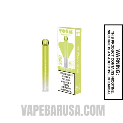 Sour Apple Ice Voom Mesh 3000 Puffs Disposable Vape With Package Box
