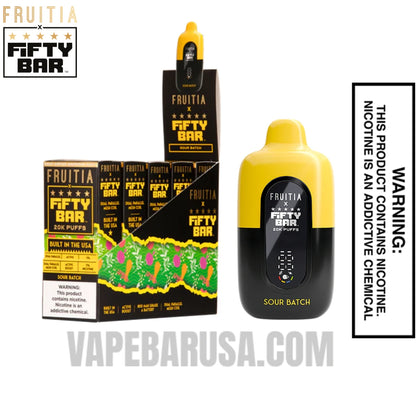 Sour Batch Fruitia X Fifty Bar 20K Vape With Bundle Pack 