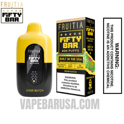 Sour Batch Fruitia X Fifty Bar 20K Vape With Package Box