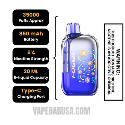 Sour Blackberry Gush Foger Bit 35K Disposable Vape Specifications