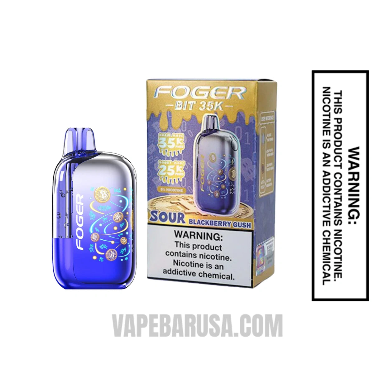 Sour Blackberry Gush Foger Bit 35K Disposable Vape With Package Box