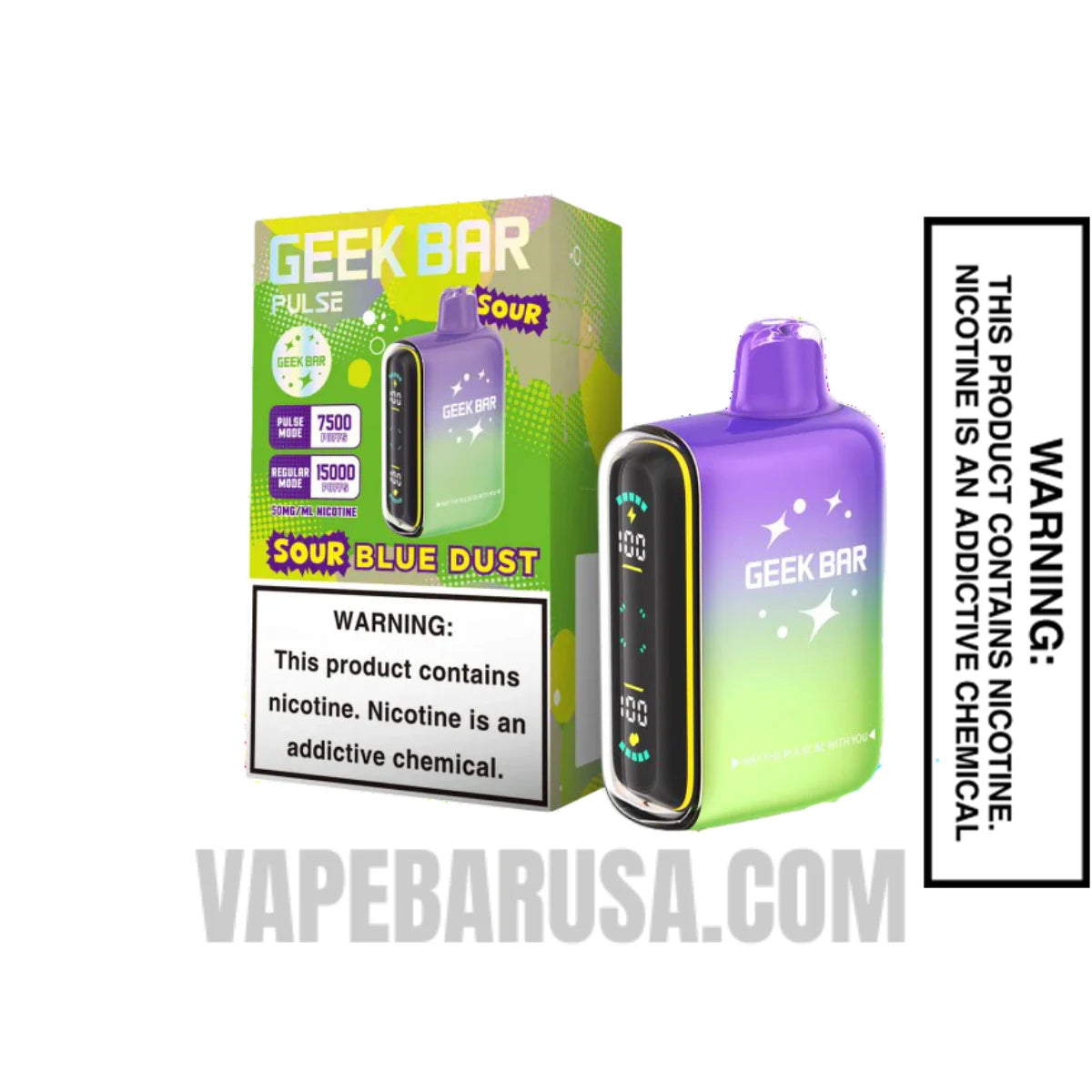 Sour Blue Dust Geek Bar Pulse Disposable With Package Box