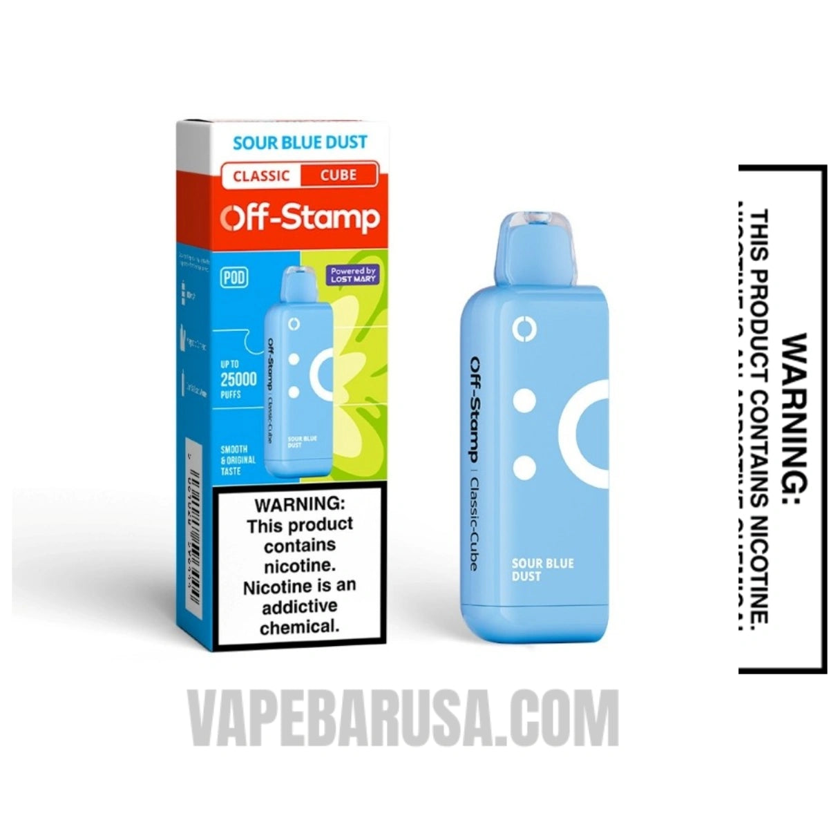 Sour Blue Dust Off Stamp Classic Cube 25K Disposable Pod With Package Box
