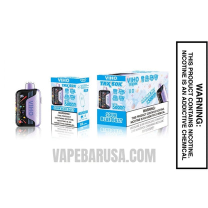 Sour Blue Dust VIHO TRX 50K Disposable Vape With Package Box 
