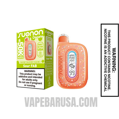 Sour FAB Suonon Donete 50k Disposable Vape With Package Box