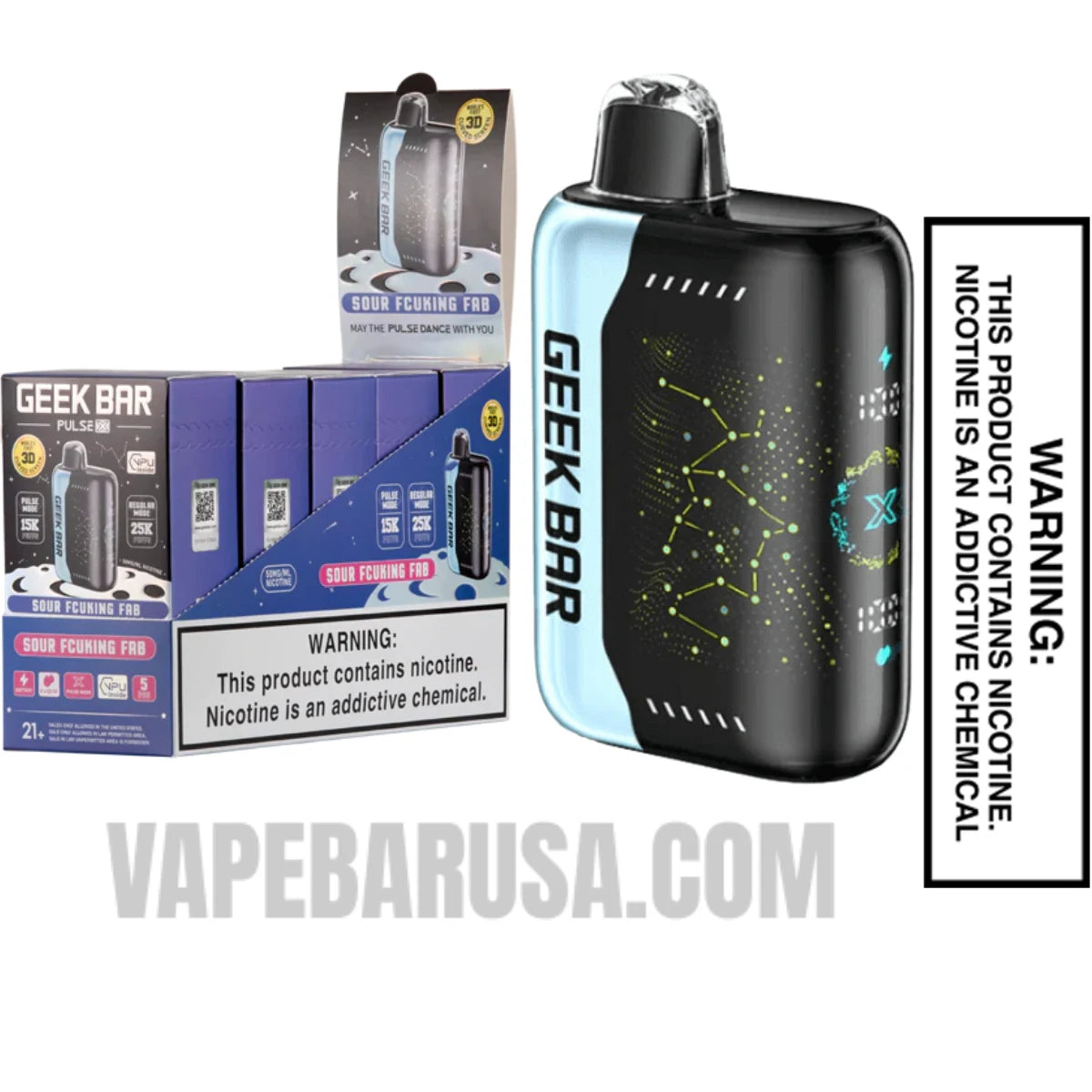 Sour Fcuking Fab Geek Bar Pulse X Disposable Vape with Bundle Pack