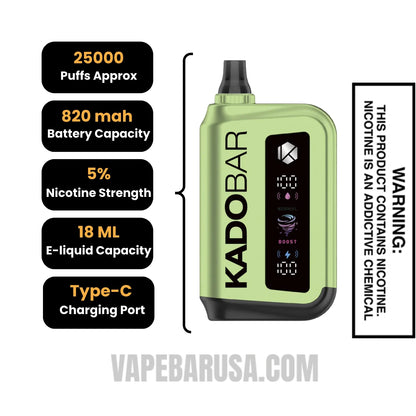 Sour Fcuking Fab Kado Bar Rizz Disposable Vape Specifications