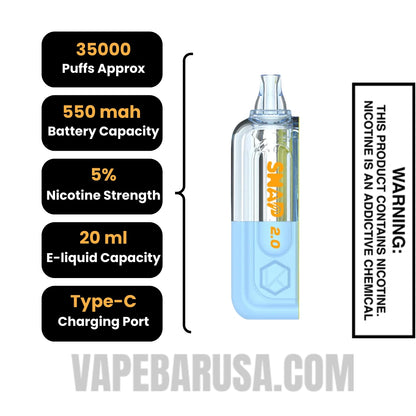 Sour Fcuking Fab Kado Bar Snap 2.0 35K Disposable Vape Pod Specifications