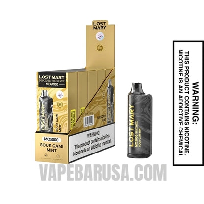 Sour Gami Mint Lost Mary MO5000 Black Gold Edition Vape With bundle Box