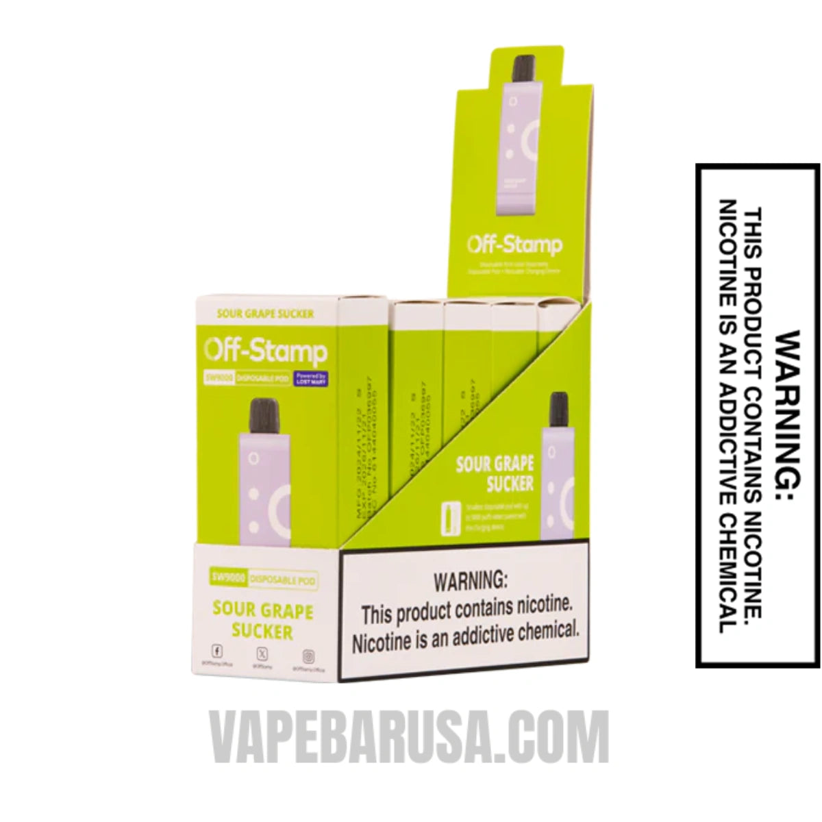 Sour Grape Sucker Off Stamp SW9000 Disposable Pod With Bundle Pack