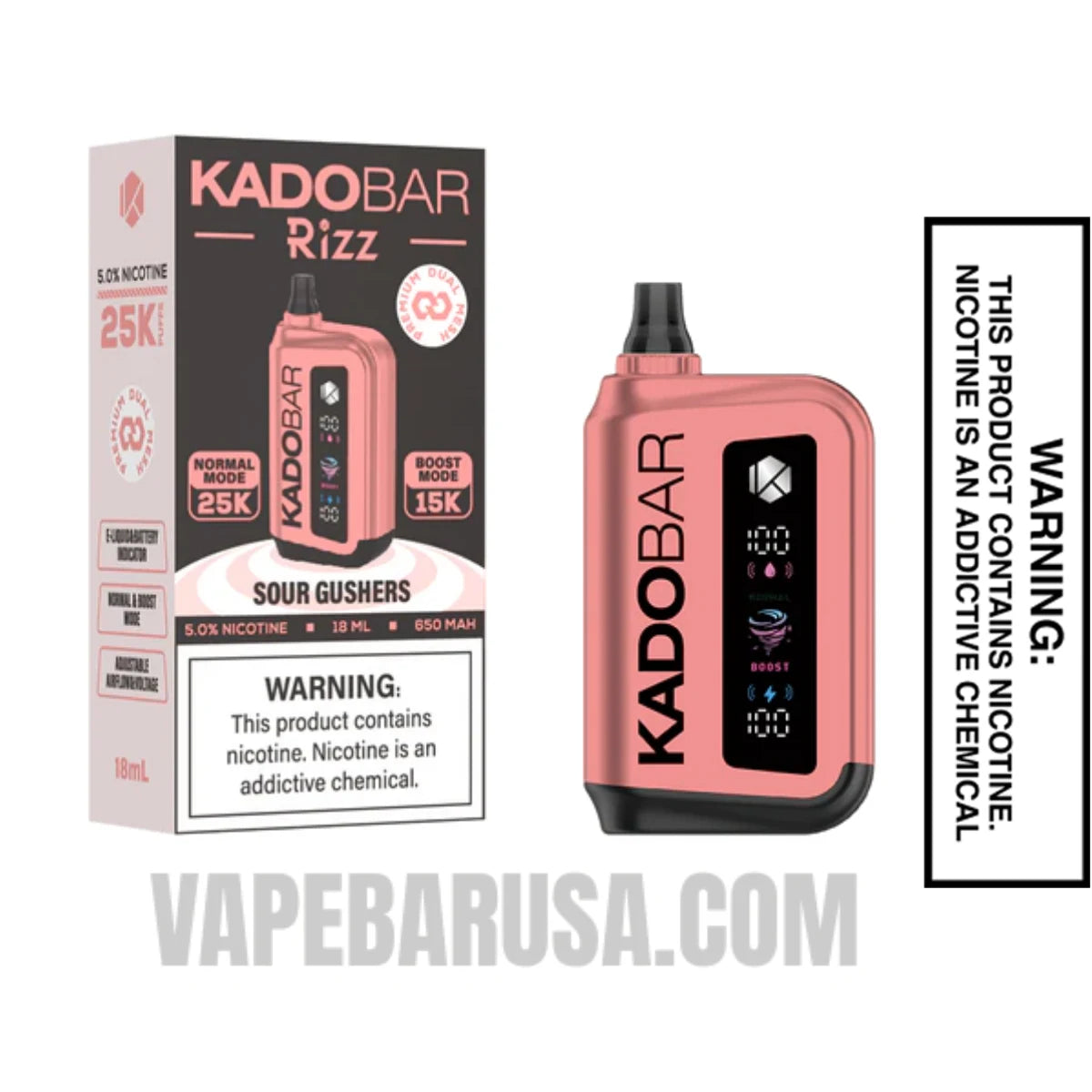 Sour Gushers Kado Bar Rizz 25000 Disposable Vape with Package Box