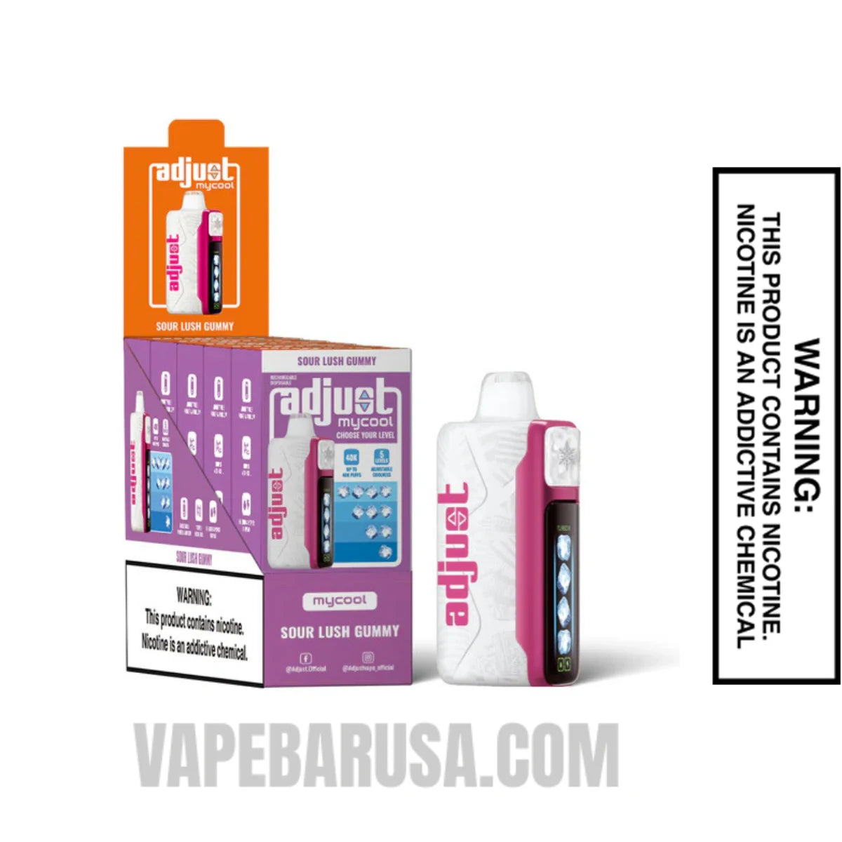 Sour Lush Gummy Adjust MyCool 40K Disposable Vape With Bundle Box
