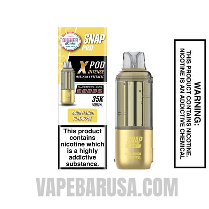 Sour Mango Pineapple Dinner Lady Snap Pro Intense 35K Pre-filled Replacement Pod with package box