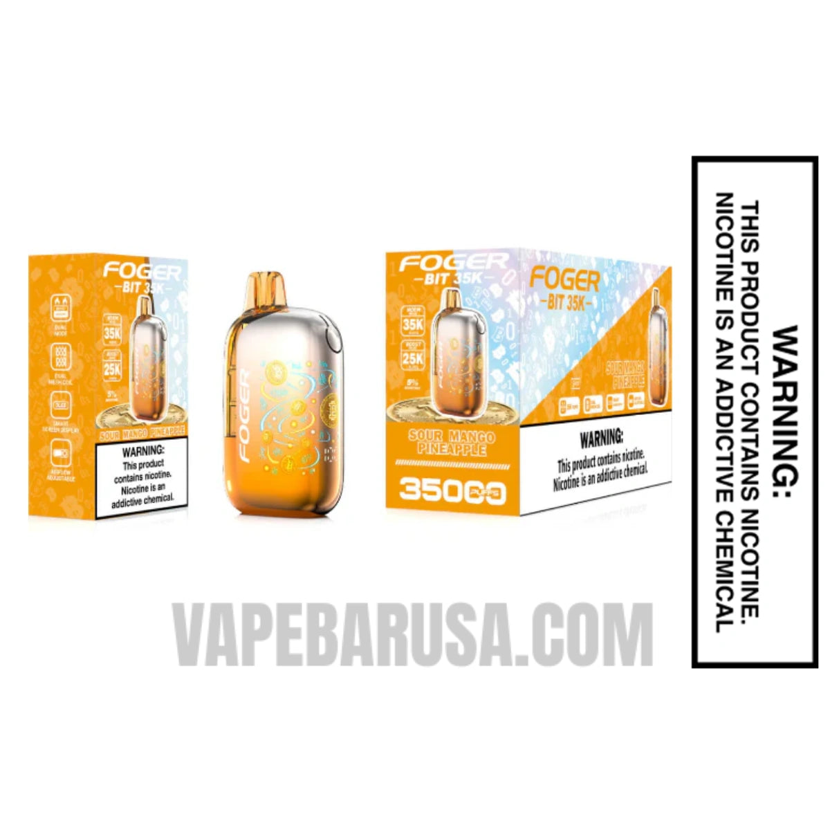 Sour Mango Pineapple Foger Bit 35K Disposable Vape With Bundle Pack